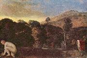 Adam  Elsheimer Landschaft mit badender Nymphe Sweden oil painting artist